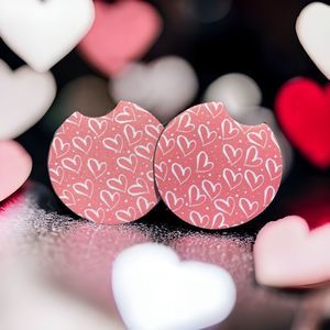 Hearts All Over Car Coaster Set